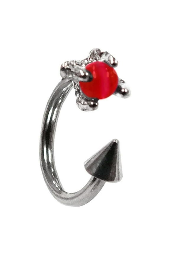Red Dragon Claw Spiked Snake Bite Lip Ring 0.05x0.39 Inch Horseshoe Stud Jewelry Gifts for Women
