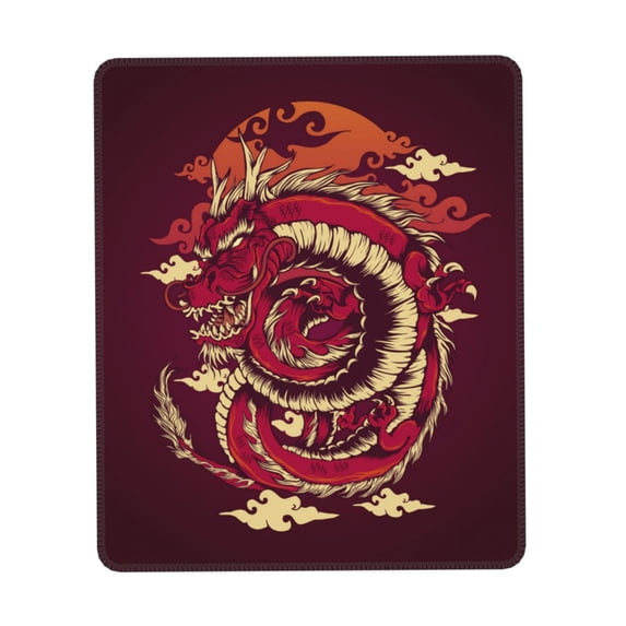 Red Dragon Cloud Japan Traditional Gaming Mouse Pad 7.9 x 9.5 in Rectangle Computer Mousepad Mat Non-Slip Rubber Base for Office Laptop PC