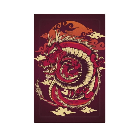 Red Dragon Cloud Japan Traditional Light Switch Cover Decorator No Device Blank Wall Plate 1-Gang Receptacle Outlet Decor
