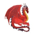 thumbnail image 1 of Red Dragon - Facing Right - Legendary/Mythical/Fantasy - Iron on Applique/Embroidered Patch, 1 of 1