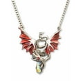 thumbnail image 1 of Red Dragon Holding Crystal Medieval Renaissance Pendant Necklace by Real Metal NK-489, 1 of 5