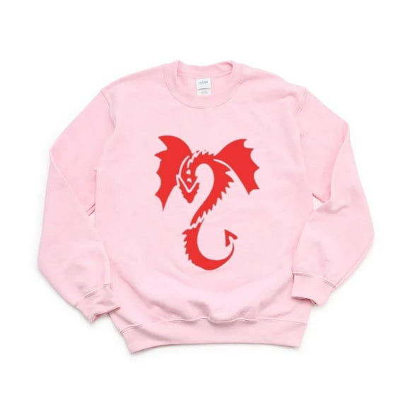 Red Dragon Mythical Creature Fantasy Ruby Cherry Color Sweatshirt, for men & women, up to size 5XL