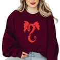 thumbnail image 1 of Red Dragon Mythical Creature Fantasy Ruby Cherry Color Sweatshirt, for men & women, up to size 5XL, 1 of 3