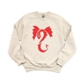 thumbnail image 1 of Red Dragon Mythical Creature Fantasy Ruby Cherry Color Sweatshirt, for men & women, up to size 5XL, 1 of 3