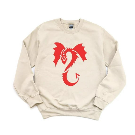 Red Dragon Mythical Creature Fantasy Ruby Cherry Color Sweatshirt, for men & women, up to size 5XL
