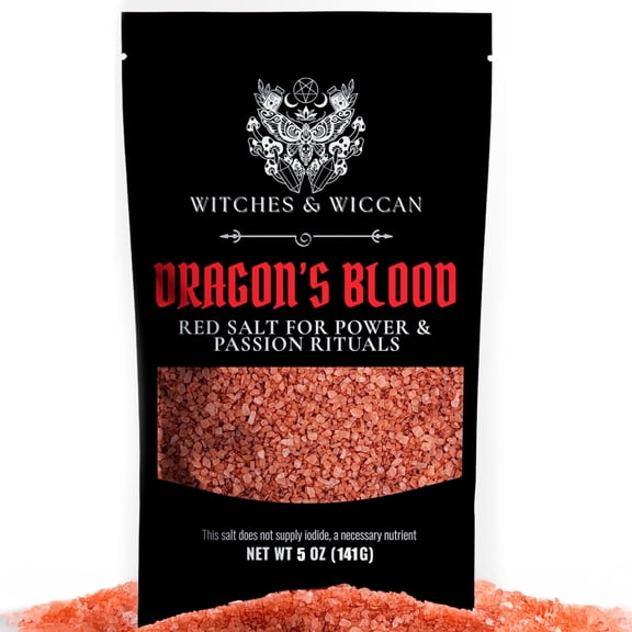Red Dragons Blood Sea Salt for Power, Passion & Protection  Natural Real Salt Ideal for Witchcraft Rituals, Candle Magic & Energy Work  5 Oz Bag, Witches & Wiccan