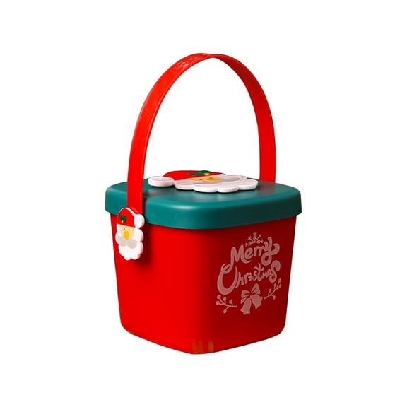 Red Durable Odorless Plastic Container For Christmas Eve Festivities Holding Apples Jewelry And Treats 4.3X3.7 Inches Secure Storage Solution