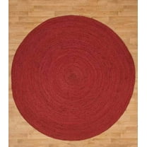 Red Dye Natural Jute Hand Made Round Living Room, Dining Room, Kitchen Farm House Area Rug Carpet Doormat 2" Feet (24 inch)