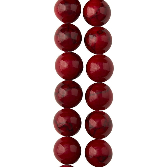 Red Dyed Quartzite Round Beads - 10mm by Bead Landing