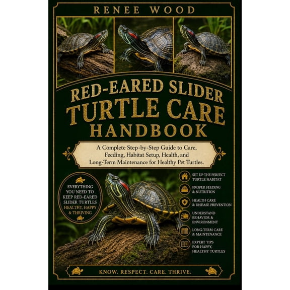 Red-Eared Slider Turtle Care Handbook: A Complete Step-by-Step Guide to Care, Feeding, Habitat Setup, Health, and Long-T, (Paperback)