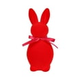 thumbnail image 1 of Red Easter Flocked Bunnies, 2025 Flocking Rabbit Figurines with Bow Ties, Adorable Spring Tabletop Ornaments for Home, Garden Decor, Bunnies Decoration for Easter Celebration, Gift, 1 of 8