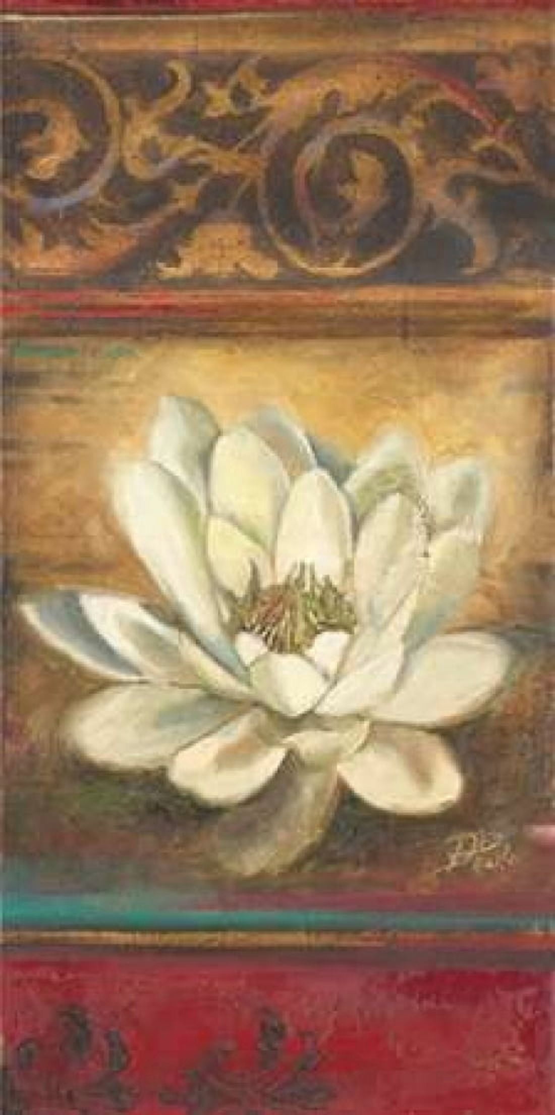 Red Eclecticism with Water Lily Canvas Art - Patricia Pinto (10 x 20)