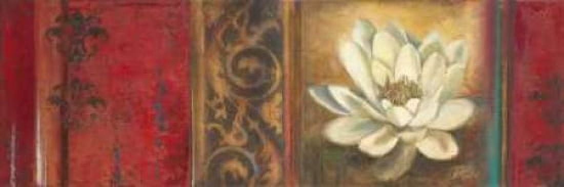 Red Eclecticism with Water Lily Canvas Art - Patricia Pinto (8 x 24)