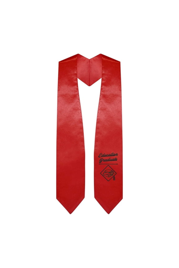Red Education Graduate Stole/Sash with Classic Tips