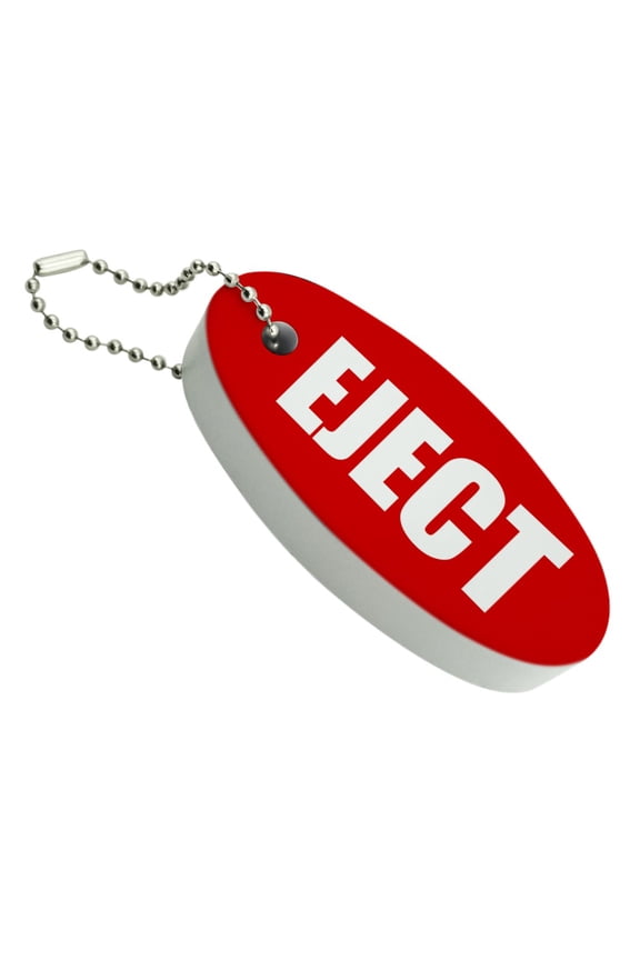 Red Eject Button Design Funny Floating Foam Keychain Fishing Boat Buoy Key Float