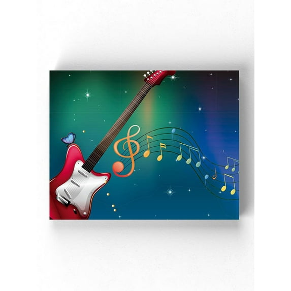 Red Electric Guitar Wrapped Canvas -Image by Shutterstock,