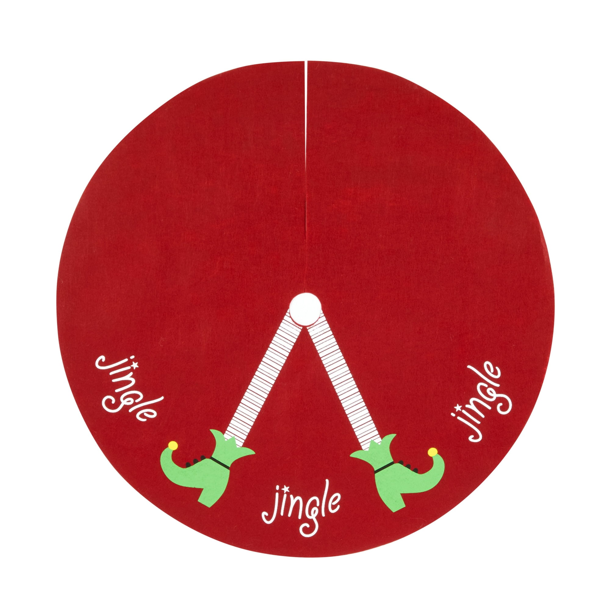 Red Elf Legs Felt Christmas Tree Skirt for Xmas Holiday Home Decorations, 30 inch