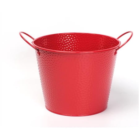 Red Embossed with Ear Handles Bucket
