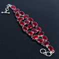 thumbnail image 1 of Red Emerald Gemstone 925 Sterling Silver Jewelry Chain Bracelet For Men And Women Jewelry Gift For Her/Him, 1 of 4