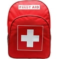 thumbnail image 1 of Red Emergency First Aid Backpack for Travel, Hiking, Camping, Pet Care - Empty Medical Bag with Cross Symbol, 1 of 8