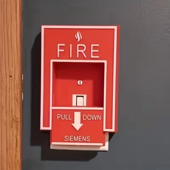 Red Emergency Pull Station Alarm Button with Break Glass Cover for Fire Safety