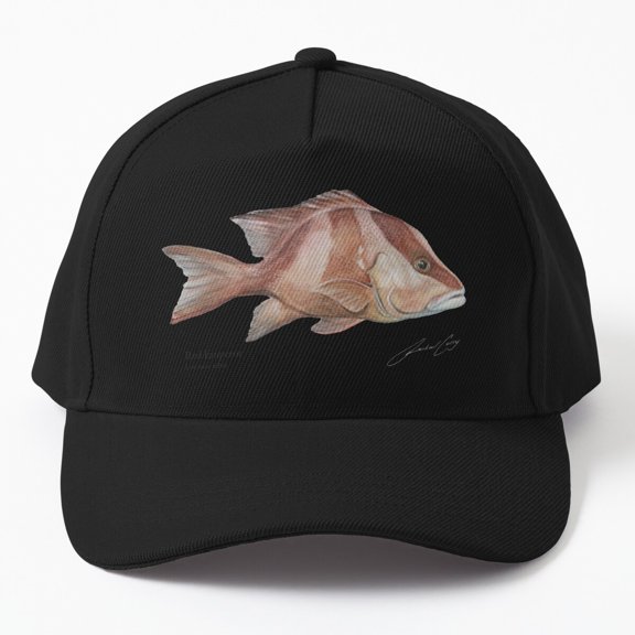 Red Emperor Fish Baseball Cap, Marine Fish Illustration Design, Classic Everyday Hat