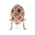 thumbnail image 1 of Red Enamel with Clock Surprise Royal Inspired Imperial Egg, 1 of 7