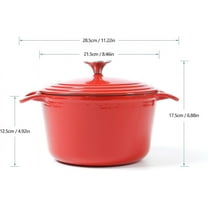 Red Enameled Cast Iron Dutch Oven 3.5-Quart for Casseroles, Soups & Stews