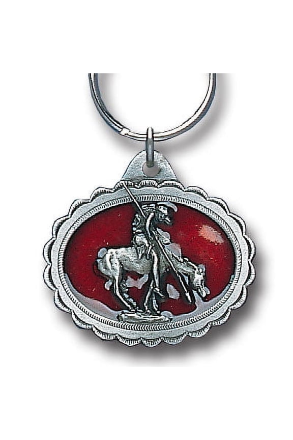 Red End Of The Trail Horse Pewter Keychain