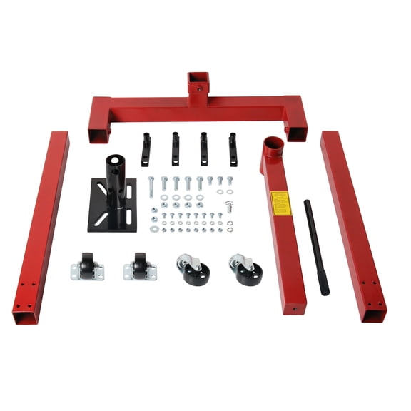 Red Engine Stand - 1500 LBS Capacity - Steel Construction - MT034017 - Adjustable Arms - Swivel Casters - Universal Engine Mount