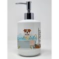 thumbnail image 1 of Red English Bulldog Ceramic Soap Dispenser, 1 of 4