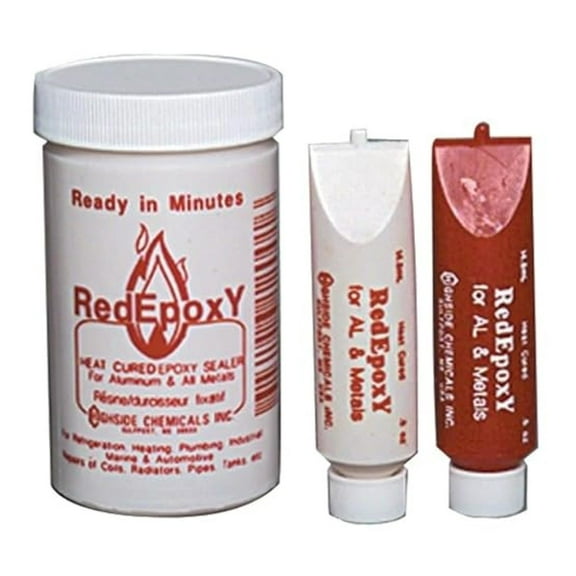 Red Epoxy 16oz - High Performance Heat Cured 2-Part Adhesive Kit for Metal & Plastic Repair - Fast Curing Patching & Sealing Solution