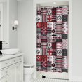 thumbnail image 1 of Red Ethnic Geometric Patchwork Pattern Shower Curtain 36"x72" ,Bathroom Decorative Shower Curtains Set with 12 Hooks,Modern Waterproof Washable Shower Curtain, 1 of 6