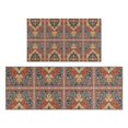 thumbnail image 1 of Red Ethnic Geometric Pattern Kitchen Rugs Sets Of 2,Anti Fatigue Kitchen Mat Rugs Non Slip Washable,Decorative Kitchen Floor Mats for Kitchen,Sink,Laundry,17"x30"+17"x47", 1 of 7