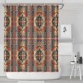 thumbnail image 1 of Red Ethnic Geometric Pattern Shower Curtain 72"x84" ,Bathroom Decorative Shower Curtains Set with 12 Hooks,Modern Waterproof Washable Shower Curtain, 1 of 6