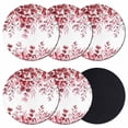 thumbnail image 1 of Red Eucalyptus Leaves Coasters Set of 6, Absorbent Coasters for Drinks, Spring Summer Botanical Coaster for Desk Coffee Table Protection, Home Decor House Warming Gifts 4", 1 of 8