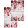 thumbnail image 1 of Red Eucalyptus Leaves Kitchen Dish Towels for Drying Dishes Set of 2, Summer Botanical Weeping Wooden Waffle Weave Microfiber Hand Tea Bathroom Towels Quick Dry & Absorbent Towel 15.7x23.6, 1 of 7
