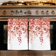 thumbnail image 1 of Red Eucalyptus Leaves Kitchen Towels Set of 3, Spring Floral Summer Botanical Absorbent Dish Towels for Kitchen, Microfiber Hand Towel, Quick Drying Tea Towel for Cleaning Decorative Dishcloths, 1 of 7
