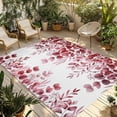 thumbnail image 1 of Red Eucalyptus Leaves Outdoor Rug for Patio/Deck/Porch, Non-Slip Large Area Rug 4 x 6 Ft, Spring Summer Botanical Indoor Outdoor Rugs Washable Area Rugs, Reversible Camping Rug Carpet Runner, 1 of 8