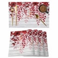 thumbnail image 1 of Red Eucalyptus Leaves Placemats Set of 6, Summer Botanical Weeping Wooden Placemats for Dining Table, Place Mats for Kitchen Tabletop, Waterproof Wipeable Dining Table Mats Set, 1 of 9