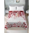 thumbnail image 1 of Red Eucalyptus Leaves Queen Size Flat Sheet, Wrinkleproof & Fadeproof Cooling Flat Bed Sheet Only, Summer Botanical Weeping Wooden Breathable Soft Bedding Top Sheets 90 x 102 Inches, 1 of 8