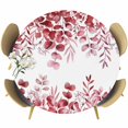 thumbnail image 1 of Red Eucalyptus Leaves Round Tablecloth, Fitted Table Cover with Elastic for 45"-54" Round Tables, Spring Summer Botanical Table Cloth Outdoor Indoor Dinning Party Waterproof Tablecloths, 1 of 7