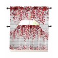 thumbnail image 1 of Red Eucalyptus Leaves Swag Curtains for Living Room/Bedroom Windows, Summer Botanical Weeping Wooden Kitchen Curtains and Valances Set 36 Inch Length, Light Filtering Swags Valance Curtain Panels, 1 of 5