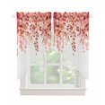thumbnail image 1 of Red Eucalyptus Leaves Swag Valances for Windows, Spring Floral Summer Botanical Rod Pocket Sheer Valances for Small Windows, Swag Toppers Light Filtering for Kitchen Living Room 2 Panels 28''x36'', 1 of 6