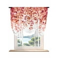 thumbnail image 1 of Red Eucalyptus Leaves Tie Up Curtains for Windows 63 Inch Length Balloon Curtains Kitchen Adjustable Balloon Window Shade Spring Floral Summer Botanical Tie Up Valance Bathroom Curtain Window 52"x63", 1 of 6