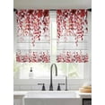 thumbnail image 1 of Red Eucalyptus Sheer Curtains 45 Inches Long 2 Panels Leaves Abstract Branch Retro Wood Grain Light Filtering Semi Sheer Window Curtains Drapes for Bedroom Living Room 52"x45", 1 of 7