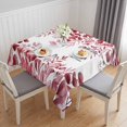 thumbnail image 1 of Red Eucalyptus Table Cloth Waterproof Tablecloths, Spring Summer Farmhouse Leaves Watercolor Tablecloth Dining Table Cover for Kitchen Party Tabletop Outdoor, Square Tablecloth 54x54 Inch, 1 of 9
