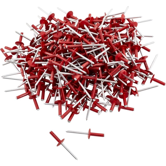 Red Exploding Head Rivets-3/16 Large Head Alum-Box of 250