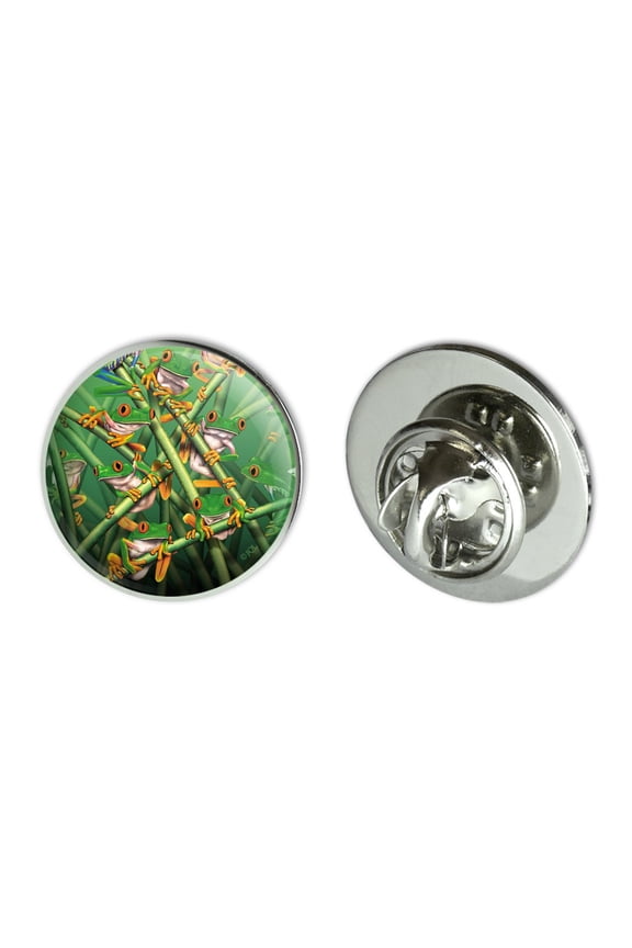 Red Eye Tree Frog Grouping Tropical Rainforest Metal 0.75" Lapel Hat Pin Tie Tack Pinback