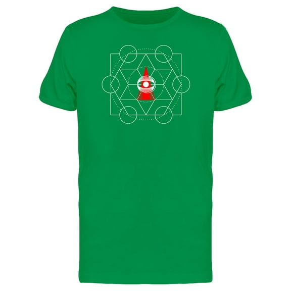 Red Eye White Line Mandala Tee Men's -Image by Shutterstock